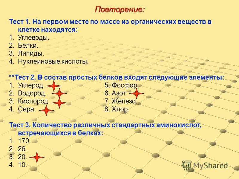 Тест по белкам